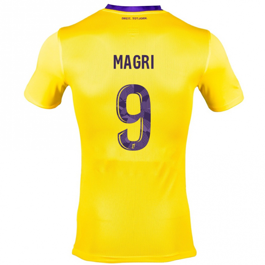 Niño Fútbol Camiseta Frank Magri #9 Amarillo Morado 2ª Equipación 2024/25 México