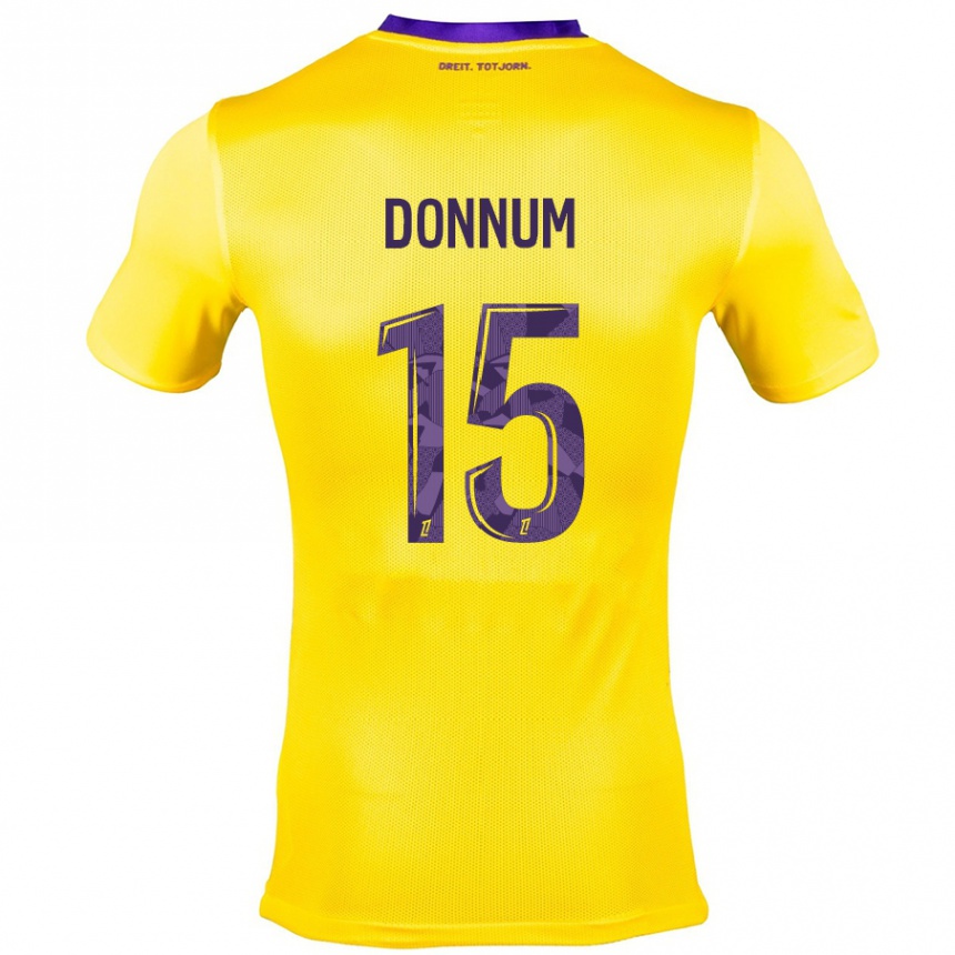 Niño Fútbol Camiseta Aron Dønnum #15 Amarillo Morado 2ª Equipación 2024/25 México