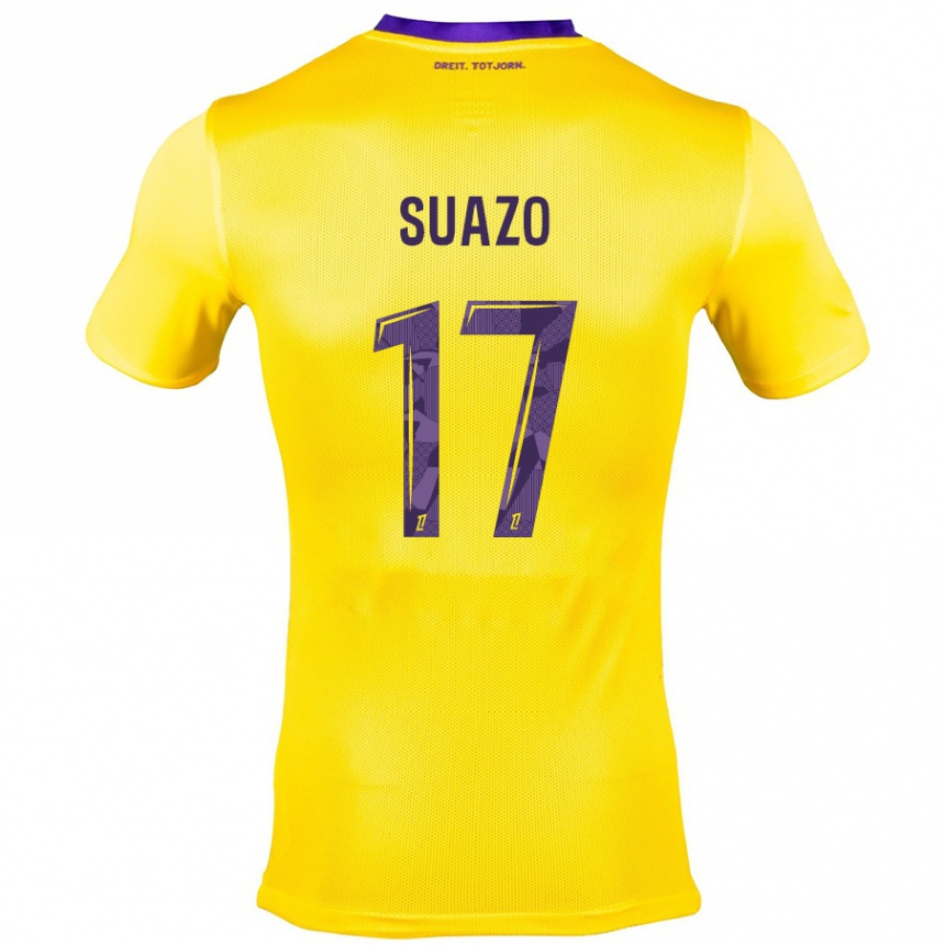 Niño Fútbol Camiseta Gabriel Suazo #17 Amarillo Morado 2ª Equipación 2024/25 México