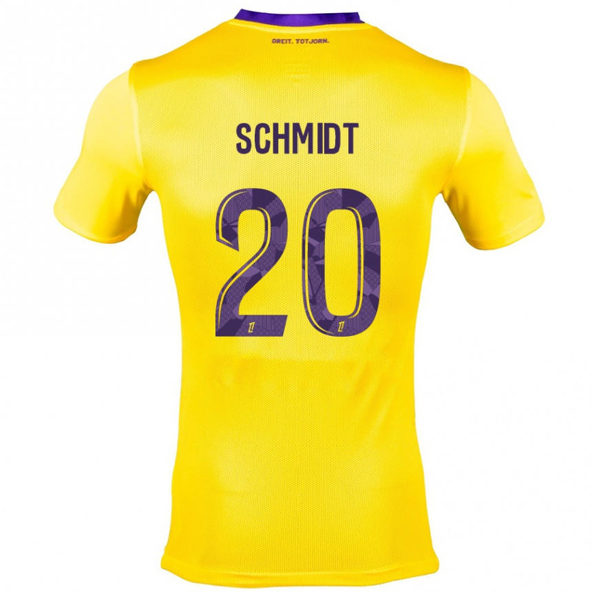 Niño Fútbol Camiseta Niklas Schmidt #20 Amarillo Morado 2ª Equipación 2024/25 México