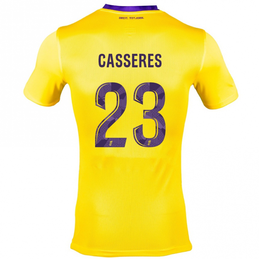 Niño Fútbol Camiseta Cristian Cásseres Jr. #23 Amarillo Morado 2ª Equipación 2024/25 México