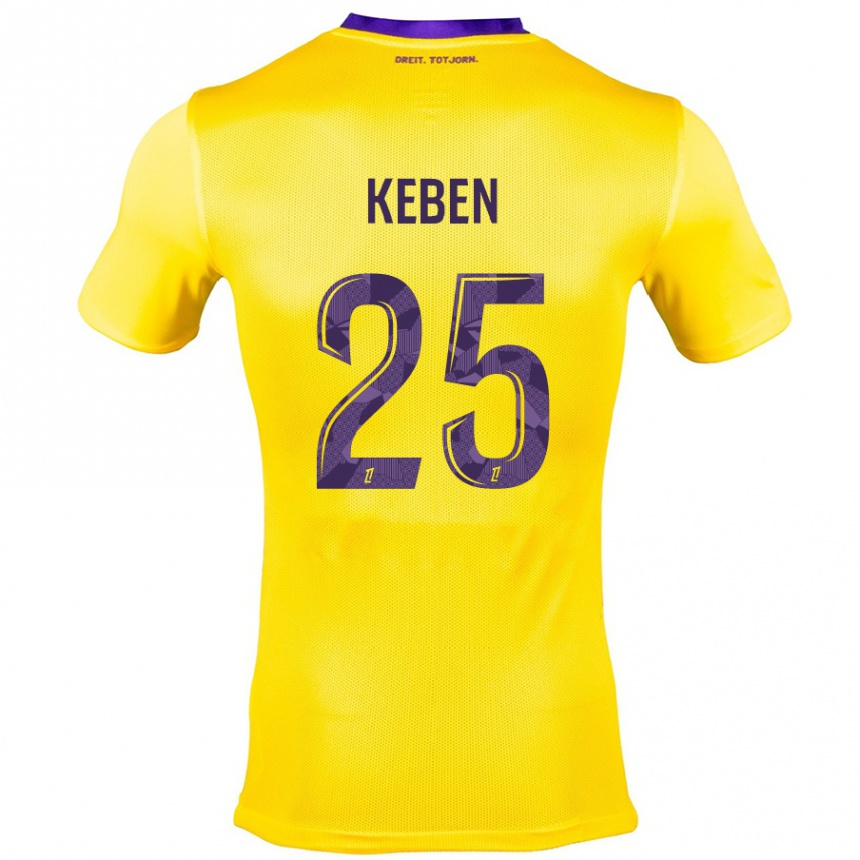 Niño Fútbol Camiseta Kévin Keben #25 Amarillo Morado 2ª Equipación 2024/25 México