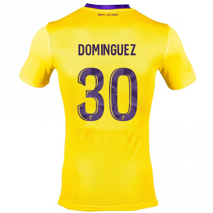 Niño Fútbol Camiseta Álex Domínguez #30 Amarillo Morado 2ª Equipación 2024/25 México