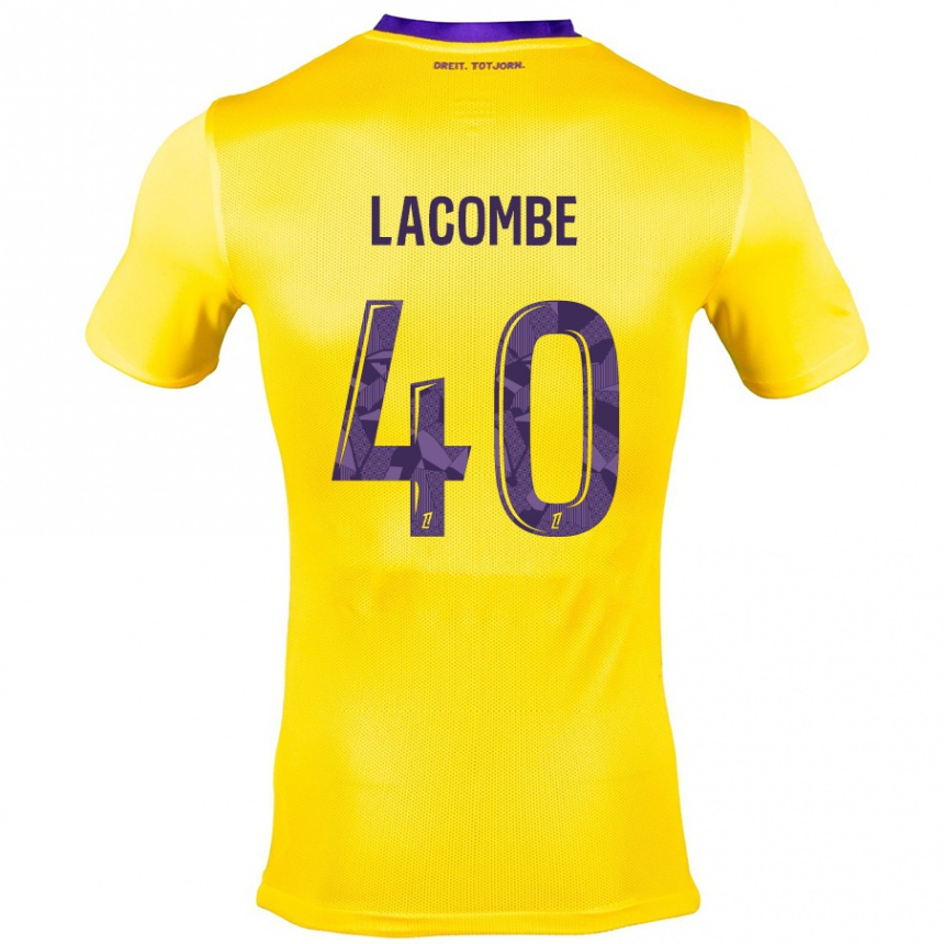 Niño Fútbol Camiseta Justin Lacombe #40 Amarillo Morado 2ª Equipación 2024/25 México