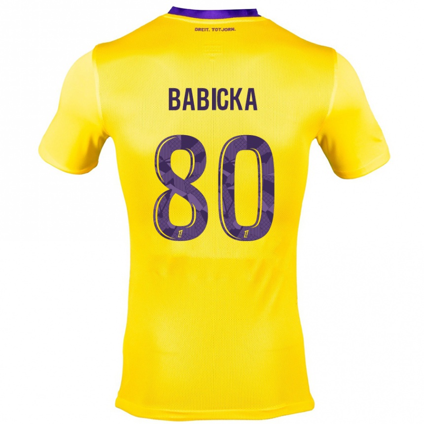 Niño Fútbol Camiseta Shavy Babicka #80 Amarillo Morado 2ª Equipación 2024/25 México