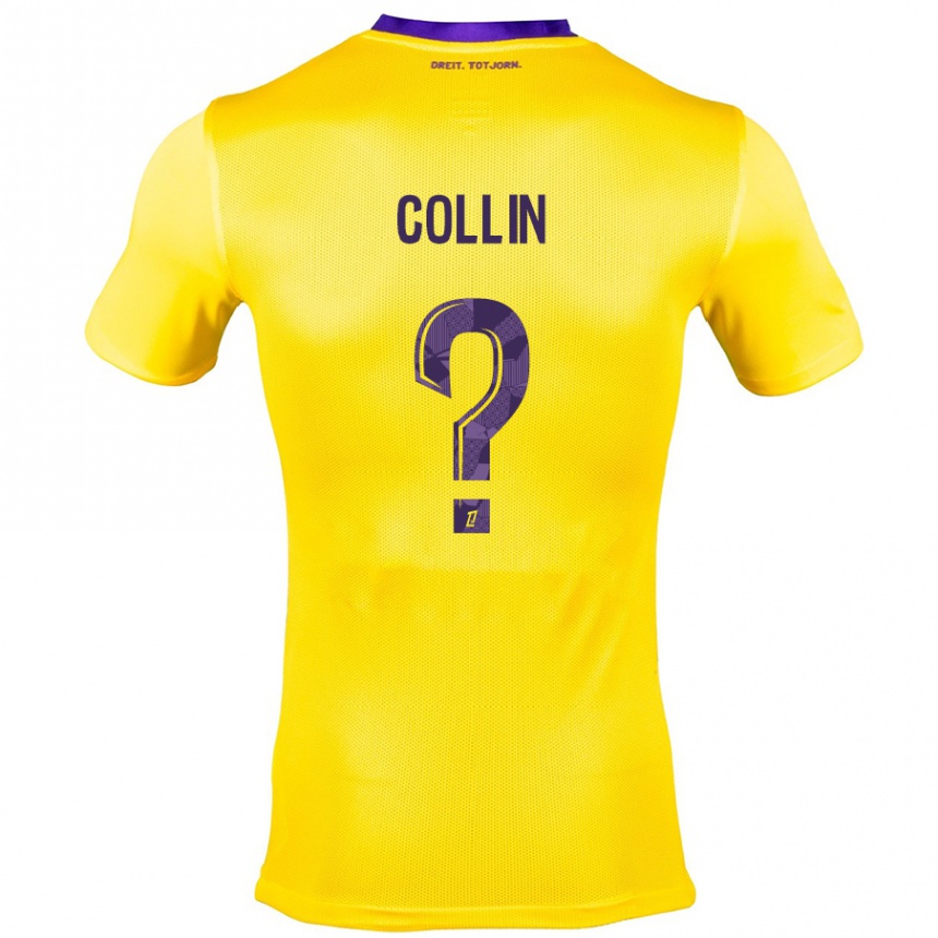 Niño Fútbol Camiseta Théo Collin #0 Amarillo Morado 2ª Equipación 2024/25 México