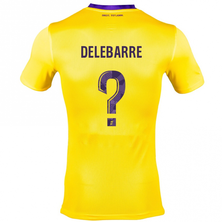 Niño Fútbol Camiseta Mathis Delebarre #0 Amarillo Morado 2ª Equipación 2024/25 México