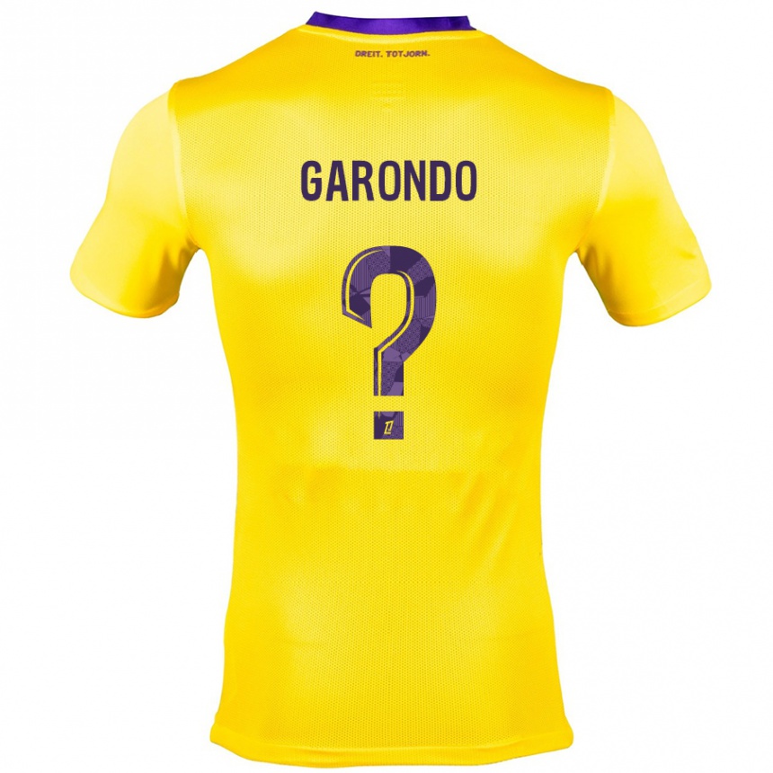 Niño Fútbol Camiseta Thibaud Garondo #0 Amarillo Morado 2ª Equipación 2024/25 México