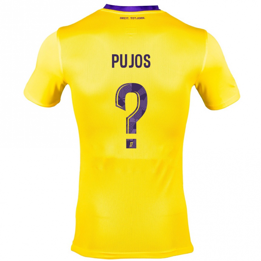 Niño Fútbol Camiseta Clément Pujos #0 Amarillo Morado 2ª Equipación 2024/25 México