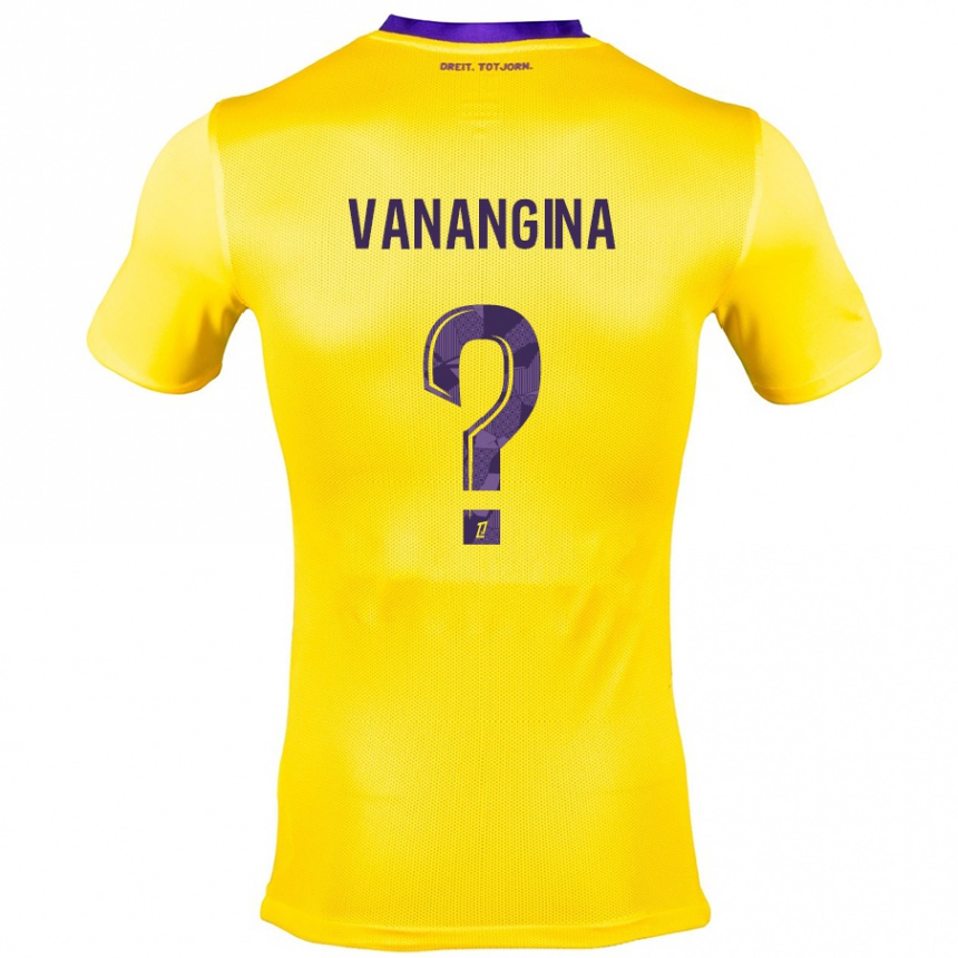 Niño Fútbol Camiseta Mechack Niombo Vanangina #0 Amarillo Morado 2ª Equipación 2024/25 México