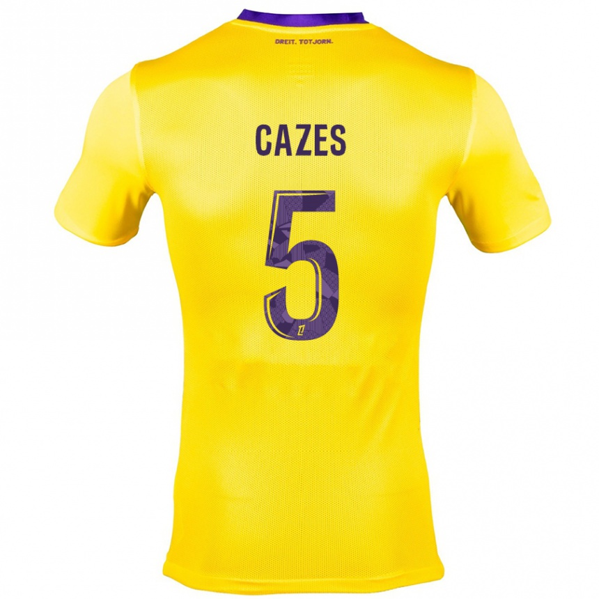 Niño Fútbol Camiseta Manon Cazes #5 Amarillo Morado 2ª Equipación 2024/25 México