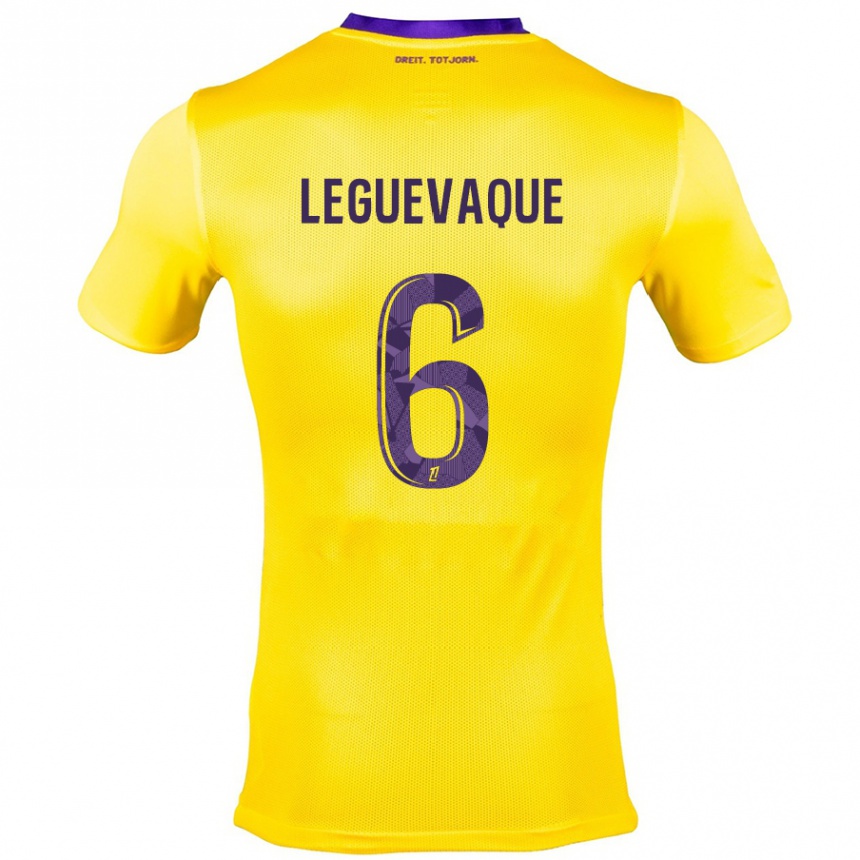 Niño Fútbol Camiseta Laurie Leguevaque #6 Amarillo Morado 2ª Equipación 2024/25 México