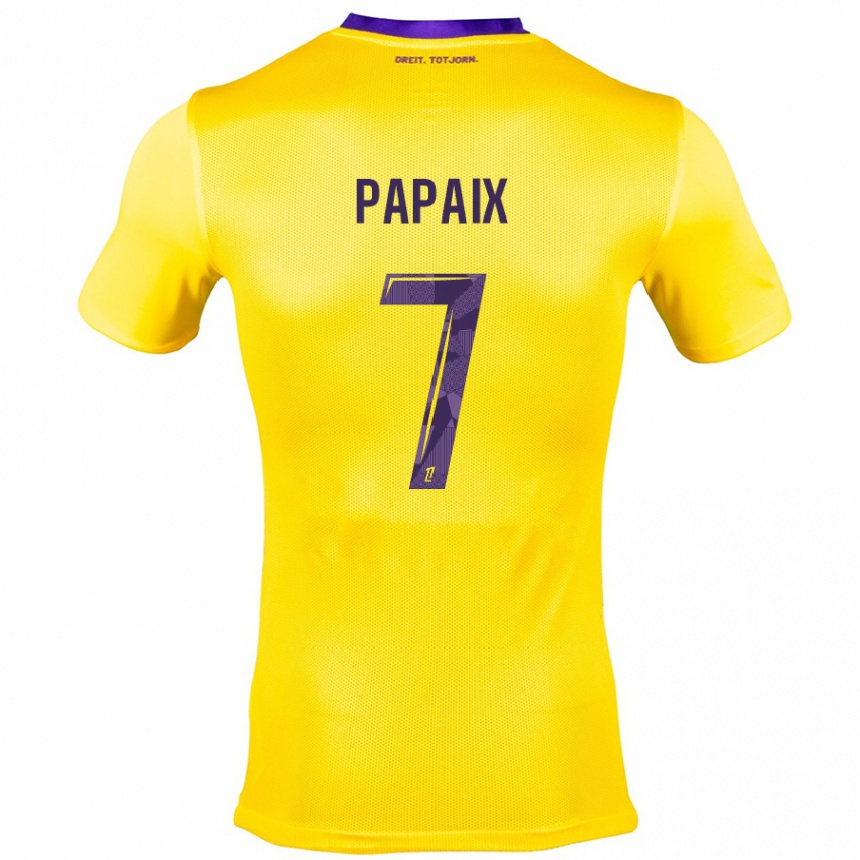 Niño Fútbol Camiseta Marie Papaix #7 Amarillo Morado 2ª Equipación 2024/25 México