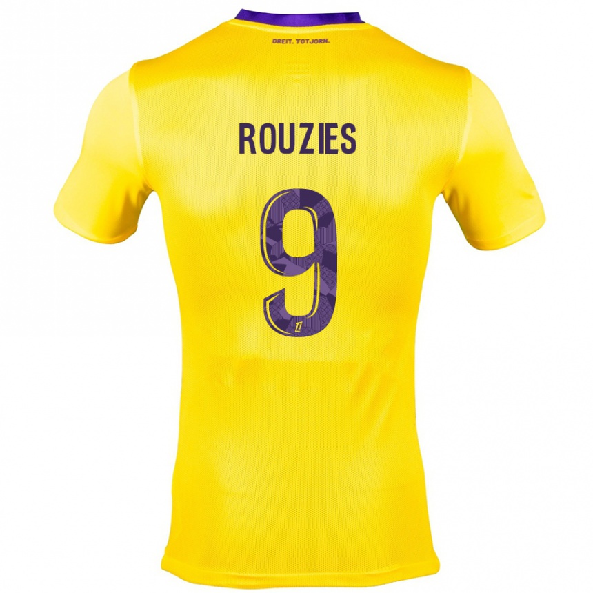 Niño Fútbol Camiseta Manon Rouzies #9 Amarillo Morado 2ª Equipación 2024/25 México