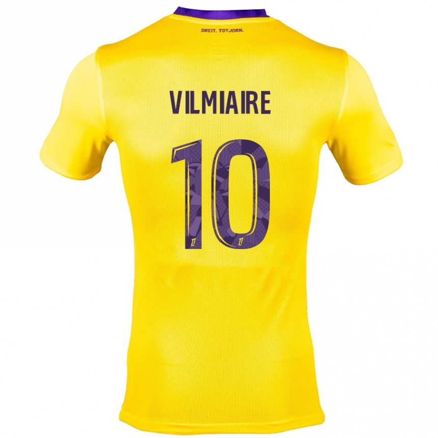 Niño Fútbol Camiseta Kelly Vilmiaire #10 Amarillo Morado 2ª Equipación 2024/25 México