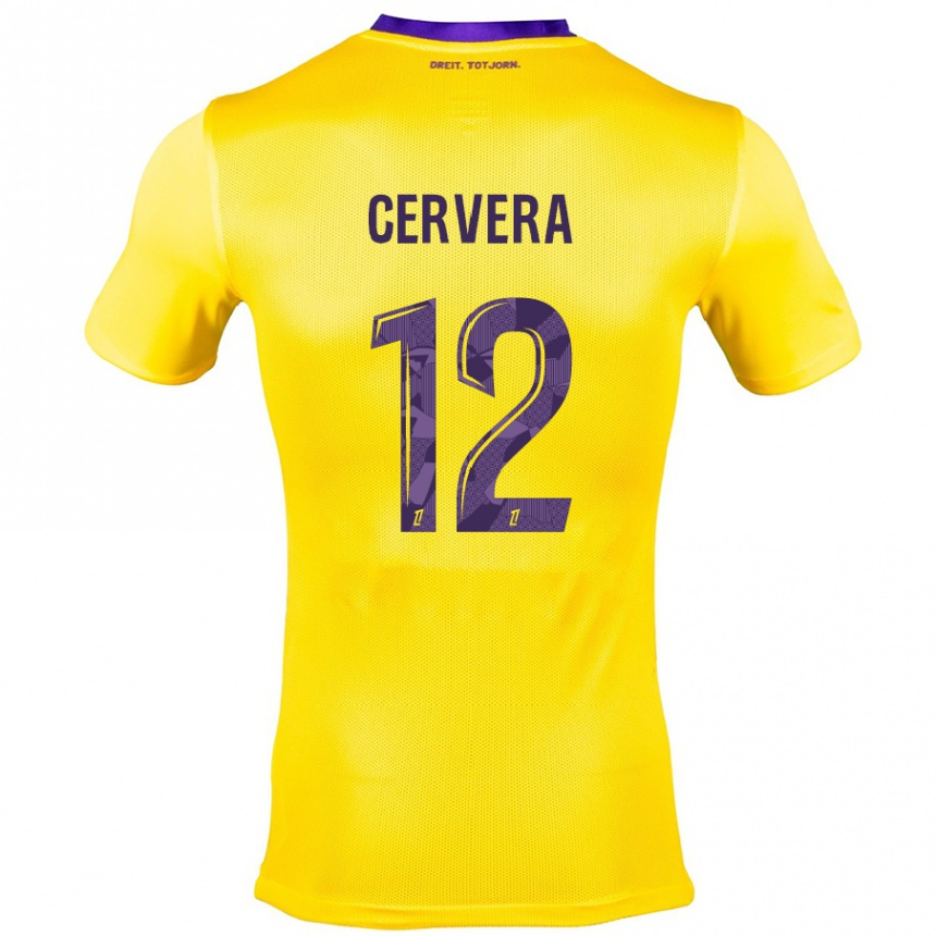 Niño Fútbol Camiseta Laurianne Cervera #12 Amarillo Morado 2ª Equipación 2024/25 México