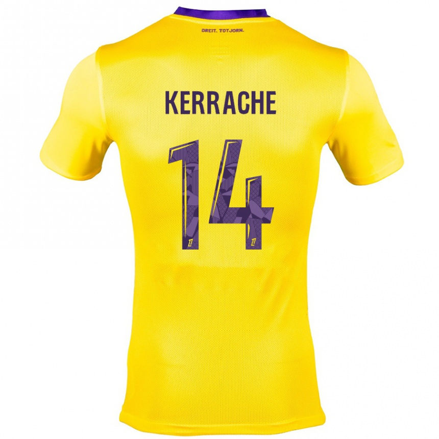 Niño Fútbol Camiseta Marina Kerrache #14 Amarillo Morado 2ª Equipación 2024/25 México