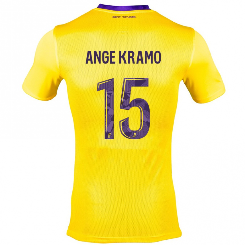 Niño Fútbol Camiseta Marie Ange Kramo #15 Amarillo Morado 2ª Equipación 2024/25 México