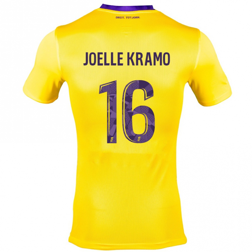 Niño Fútbol Camiseta Marie Joelle Kramo #16 Amarillo Morado 2ª Equipación 2024/25 México