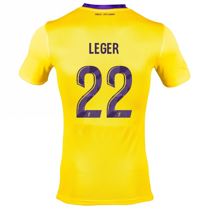 Niño Fútbol Camiseta Christelle Léger #22 Amarillo Morado 2ª Equipación 2024/25 México