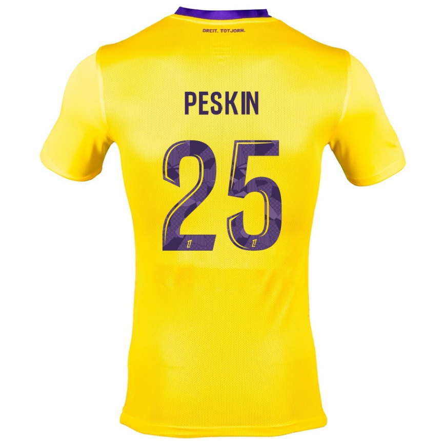 Niño Fútbol Camiseta Kelso Peskin #25 Amarillo Morado 2ª Equipación 2024/25 México