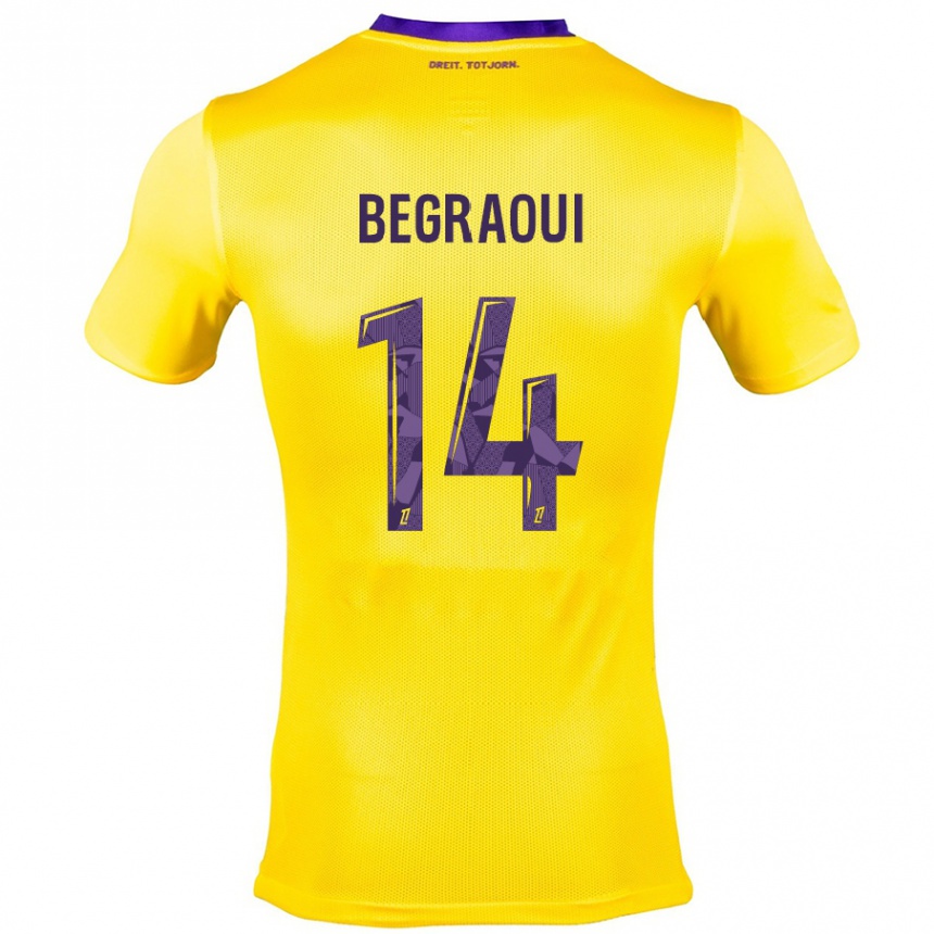 Niño Fútbol Camiseta Yanis Begraoui #14 Amarillo Morado 2ª Equipación 2024/25 México