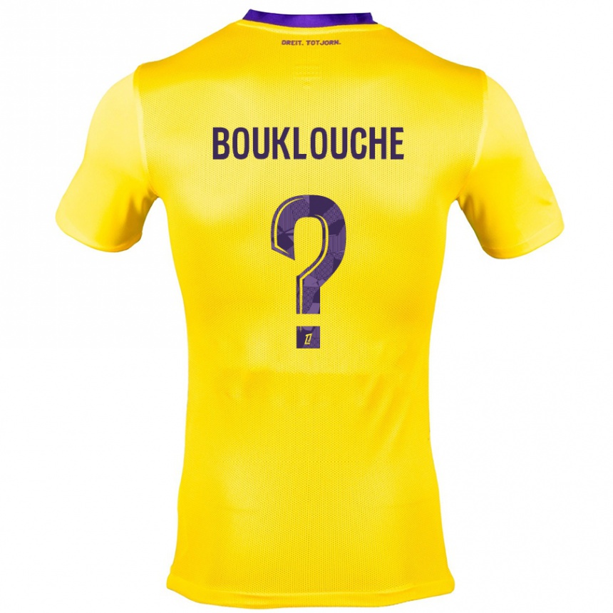 Niño Fútbol Camiseta Kelyan Bouklouche #0 Amarillo Morado 2ª Equipación 2024/25 México