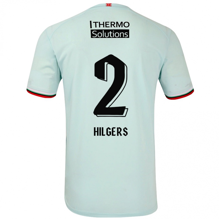 Niño Fútbol Camiseta Mees Hilgers #2 Verde Claro 2ª Equipación 2024/25 México