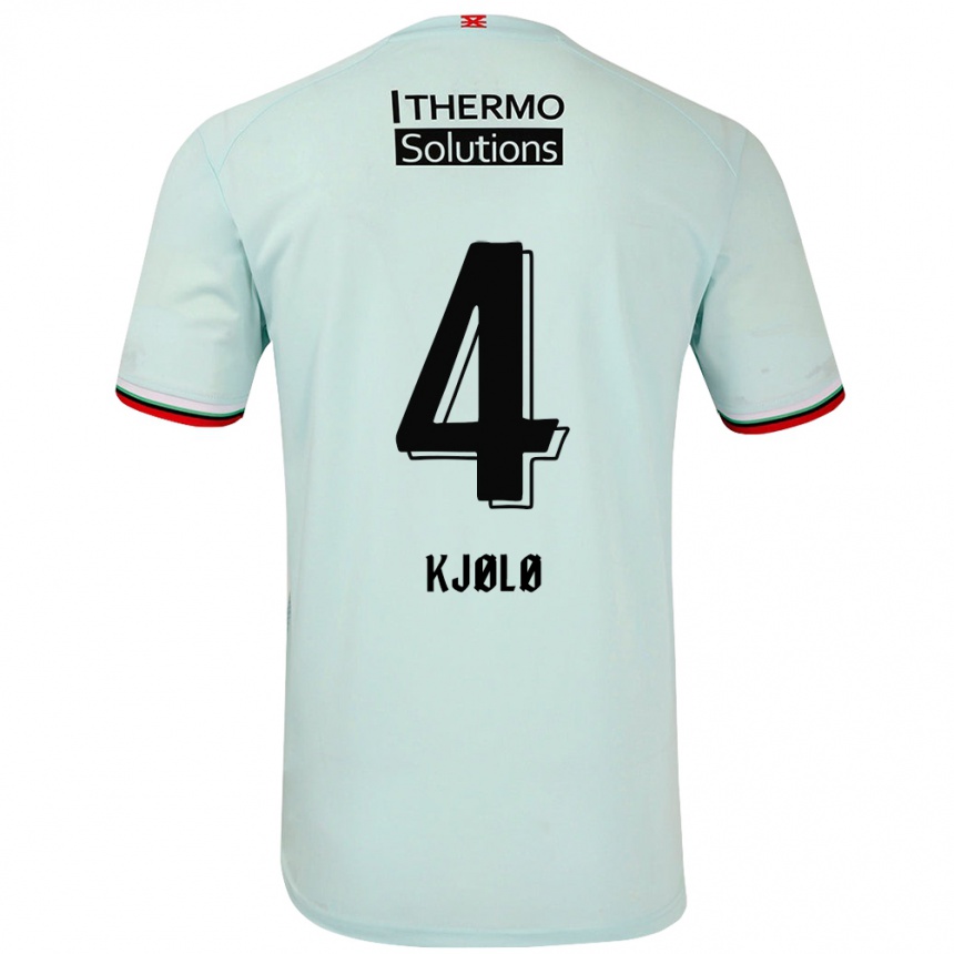 Niño Fútbol Camiseta Mathias Kjølø #4 Verde Claro 2ª Equipación 2024/25 México