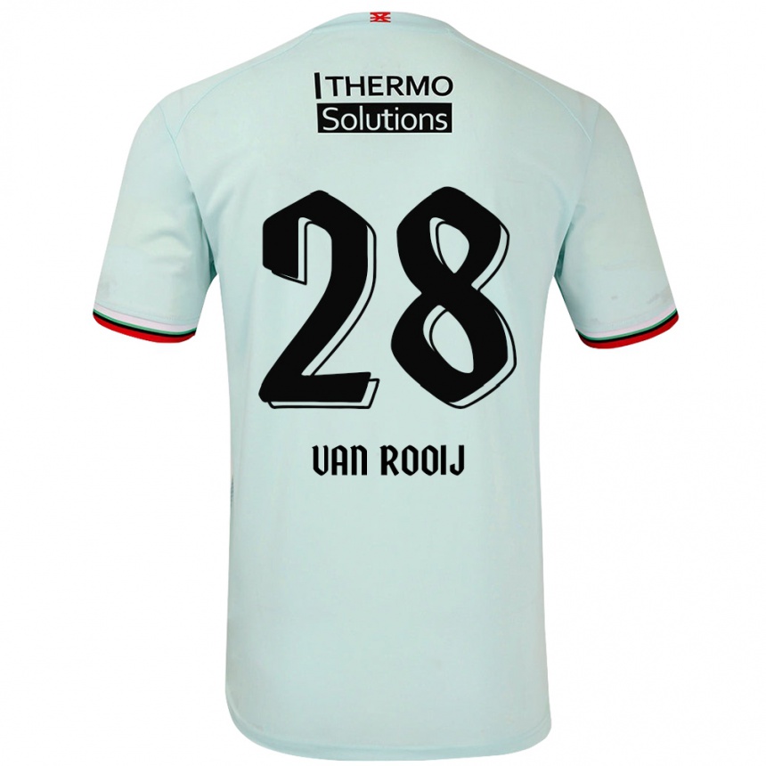 Niño Fútbol Camiseta Bart Van Rooij #28 Verde Claro 2ª Equipación 2024/25 México