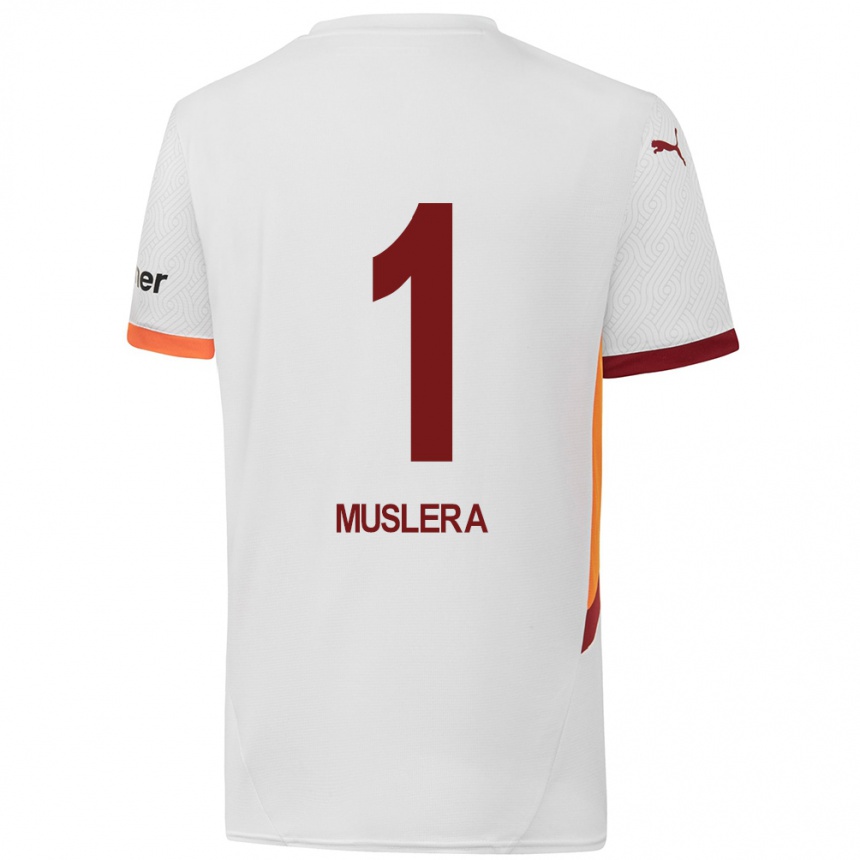 Niño Fútbol Camiseta Fernando Muslera #1 Blanco Amarillo Rojo 2ª Equipación 2024/25 México