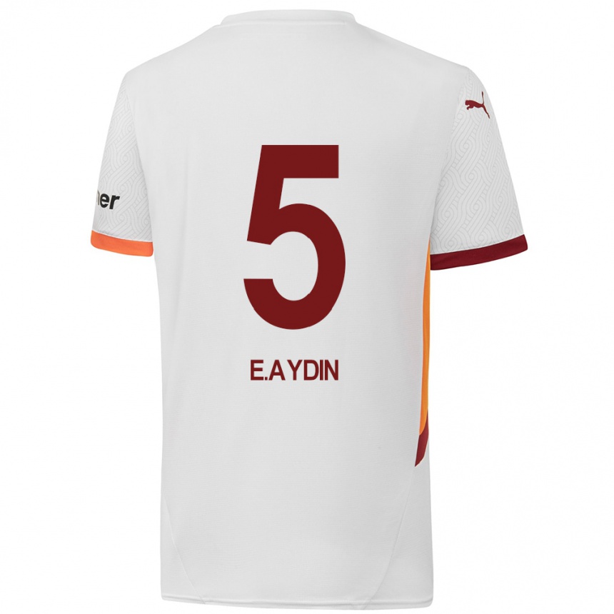 Niño Fútbol Camiseta Eyüp Aydin #5 Blanco Amarillo Rojo 2ª Equipación 2024/25 México