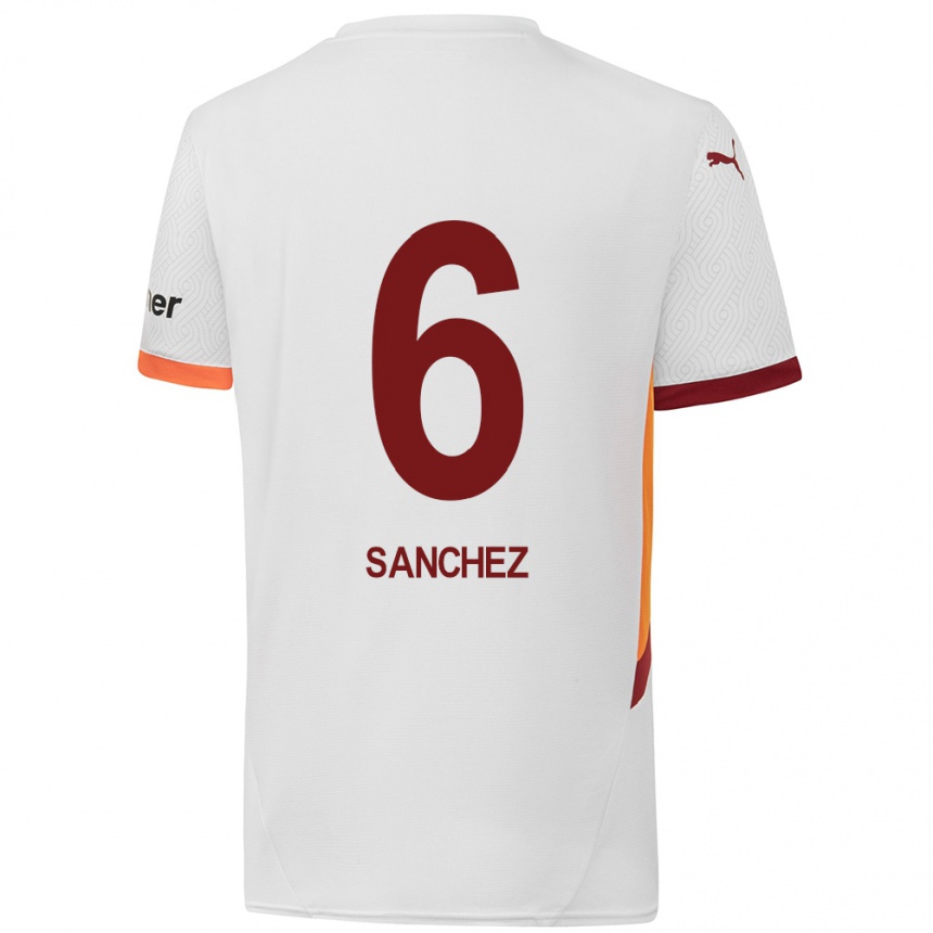 Niño Fútbol Camiseta Davinson Sánchez #6 Blanco Amarillo Rojo 2ª Equipación 2024/25 México