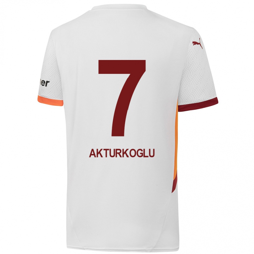 Niño Fútbol Camiseta Kerem Aktürkoğlu #7 Blanco Amarillo Rojo 2ª Equipación 2024/25 México