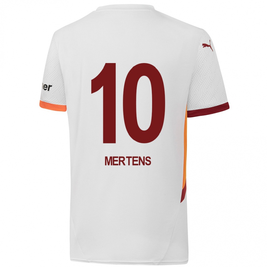 Niño Fútbol Camiseta Dries Mertens #10 Blanco Amarillo Rojo 2ª Equipación 2024/25 México