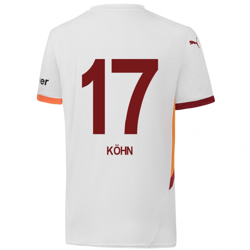 Niño Fútbol Camiseta Derrick Köhn #17 Blanco Amarillo Rojo 2ª Equipación 2024/25 México