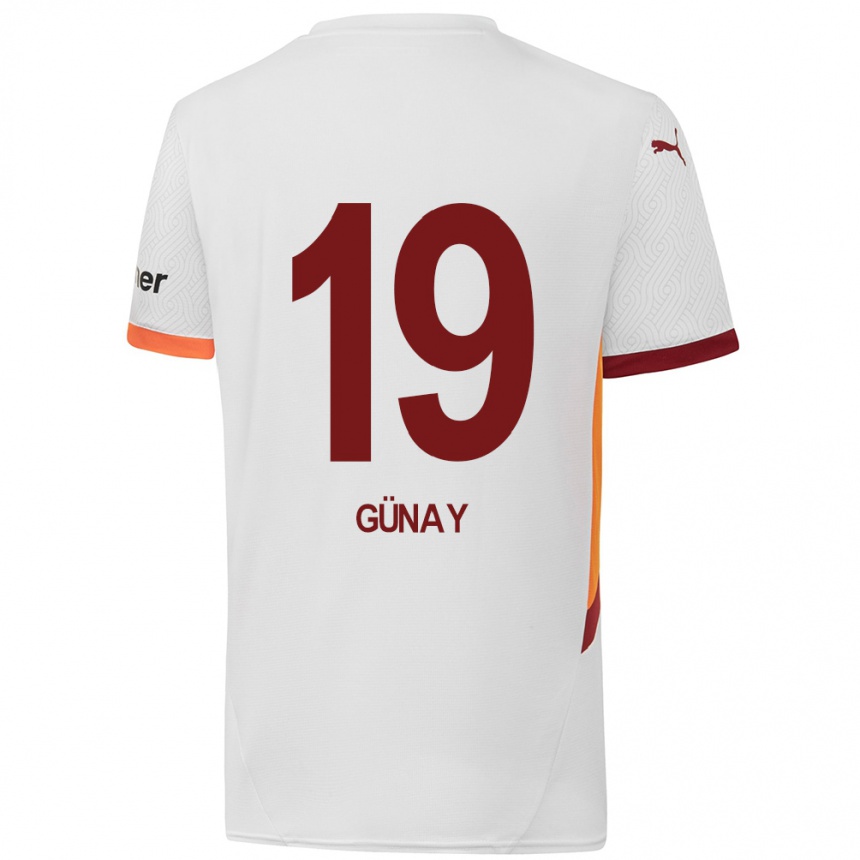 Niño Fútbol Camiseta Günay Güvenç #19 Blanco Amarillo Rojo 2ª Equipación 2024/25 México