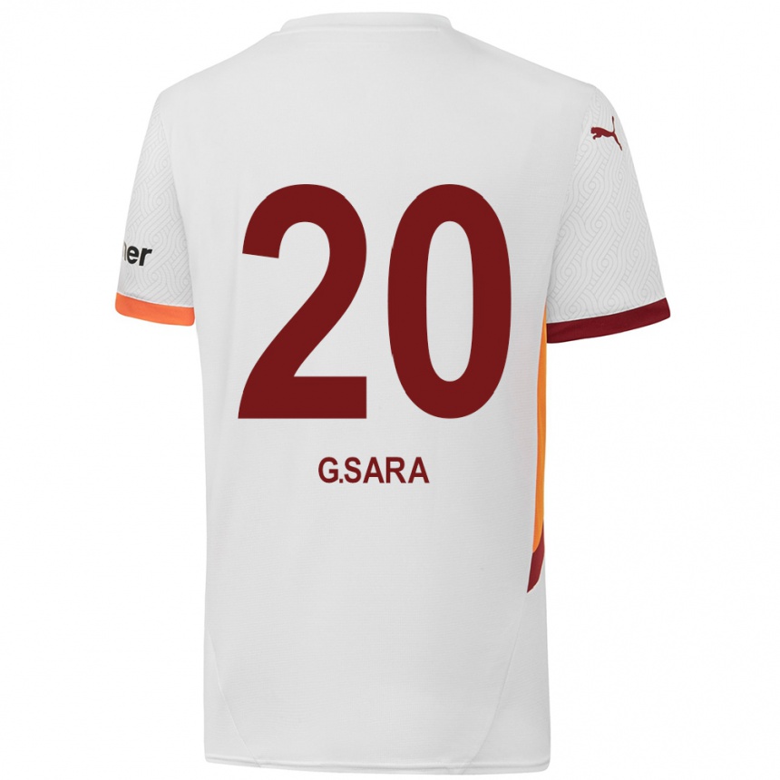 Niño Fútbol Camiseta Gabriel Sara #20 Blanco Amarillo Rojo 2ª Equipación 2024/25 México