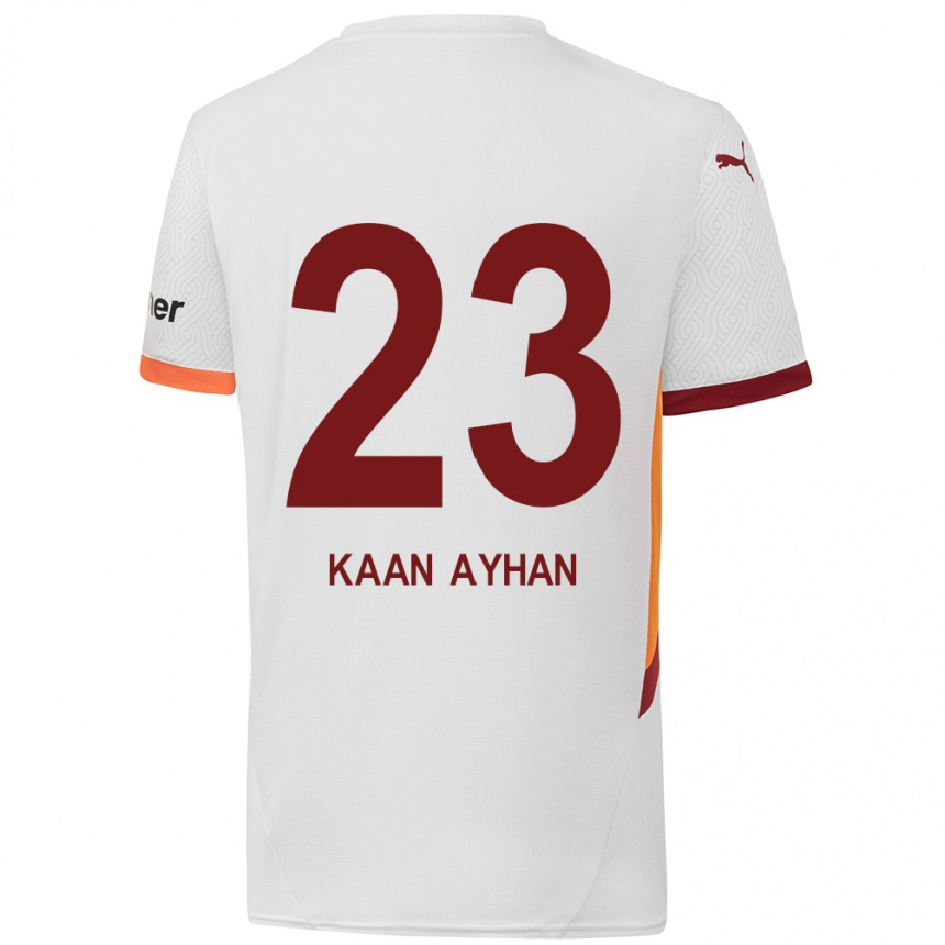 Niño Fútbol Camiseta Kaan Ayhan #23 Blanco Amarillo Rojo 2ª Equipación 2024/25 México