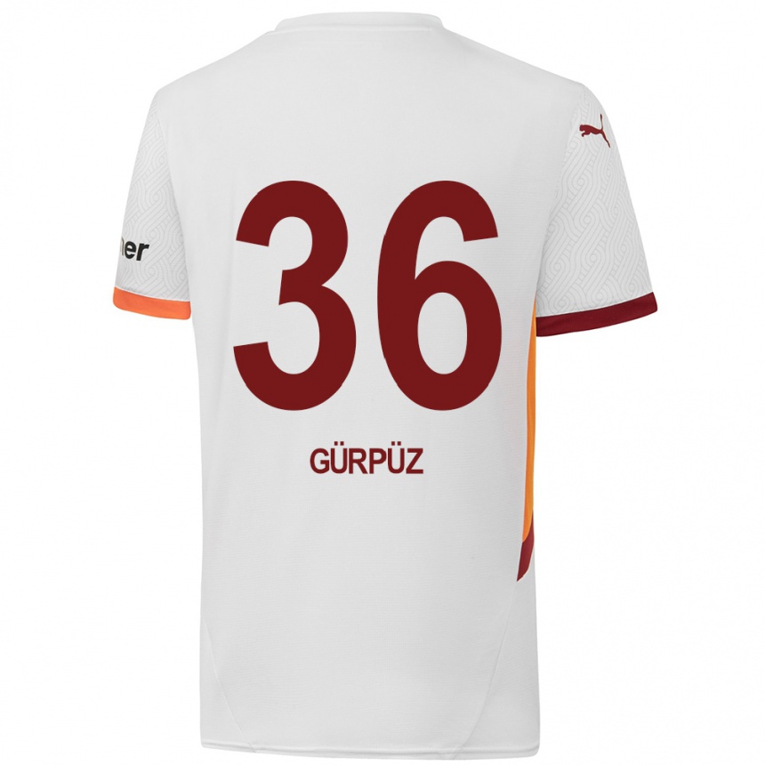 Niño Fútbol Camiseta Gökdeniz Gürpüz #36 Blanco Amarillo Rojo 2ª Equipación 2024/25 México