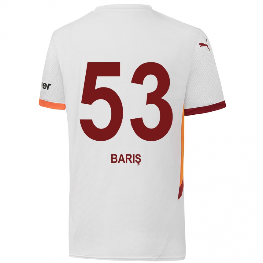 Niño Fútbol Camiseta Barış Alper Yılmaz #53 Blanco Amarillo Rojo 2ª Equipación 2024/25 México