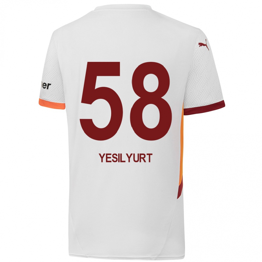 Niño Fútbol Camiseta Ali Yeşilyurt #58 Blanco Amarillo Rojo 2ª Equipación 2024/25 México