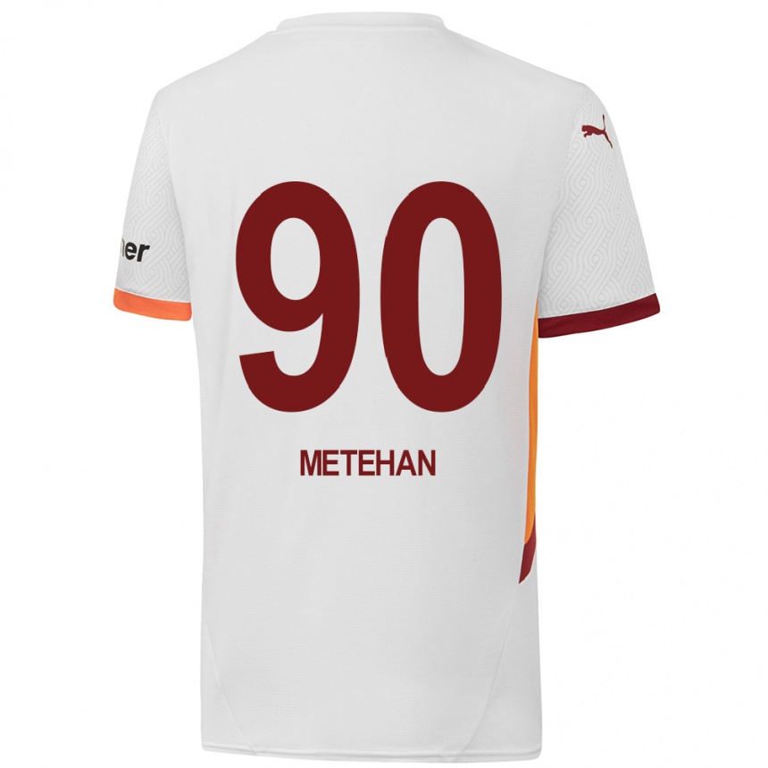 Niño Fútbol Camiseta Metehan Baltacı #90 Blanco Amarillo Rojo 2ª Equipación 2024/25 México