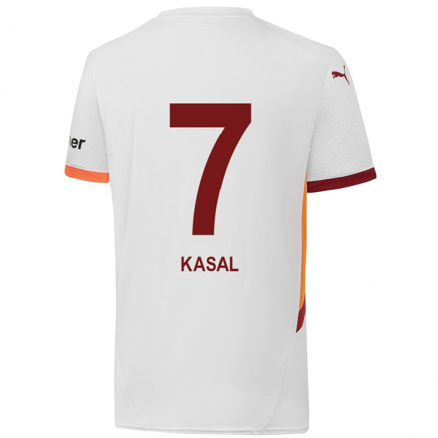 Niño Fútbol Camiseta Yasin Kasal #7 Blanco Amarillo Rojo 2ª Equipación 2024/25 México