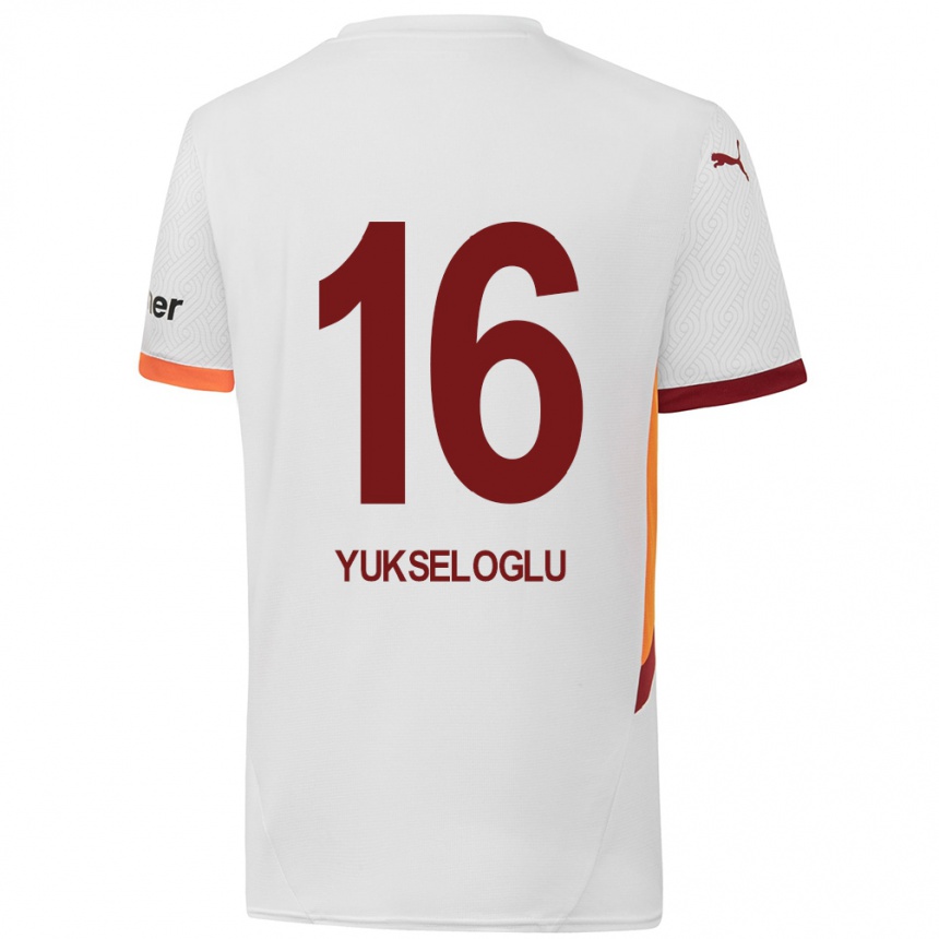 Niño Fútbol Camiseta Ayaz Yükseloğlu #16 Blanco Amarillo Rojo 2ª Equipación 2024/25 México