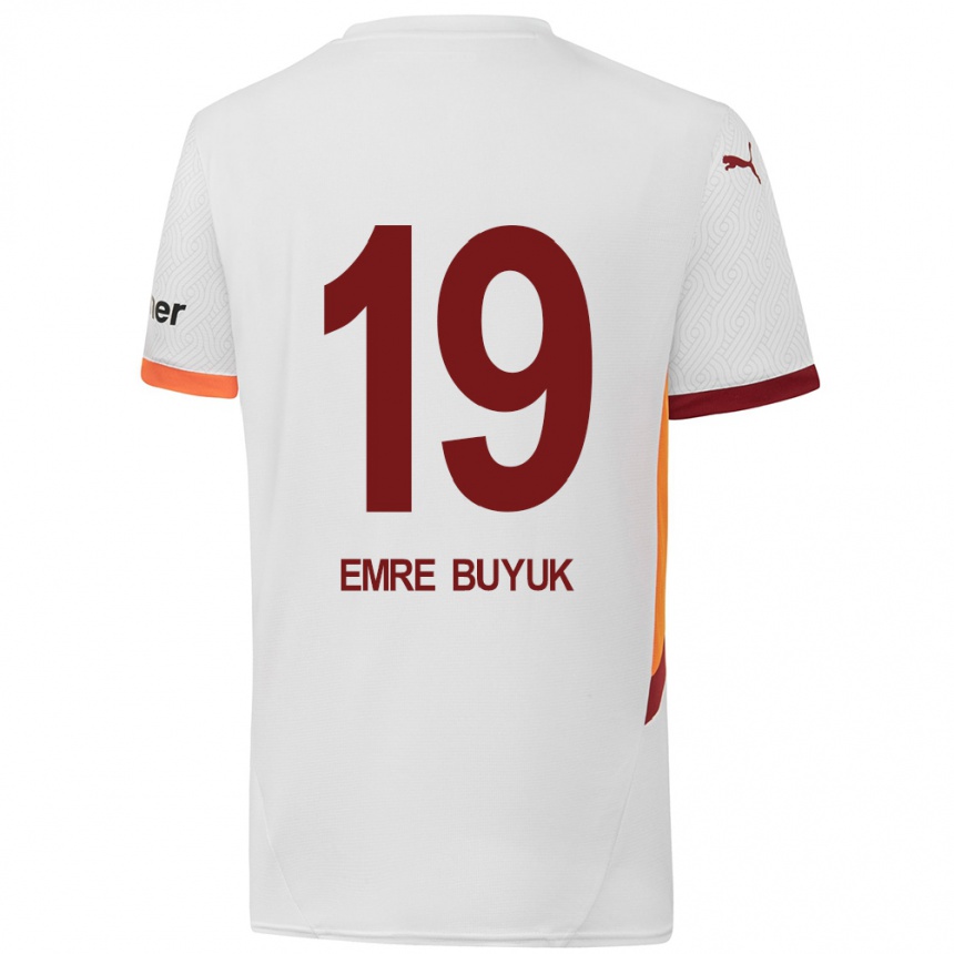 Niño Fútbol Camiseta Enes Emre Büyük #19 Blanco Amarillo Rojo 2ª Equipación 2024/25 México