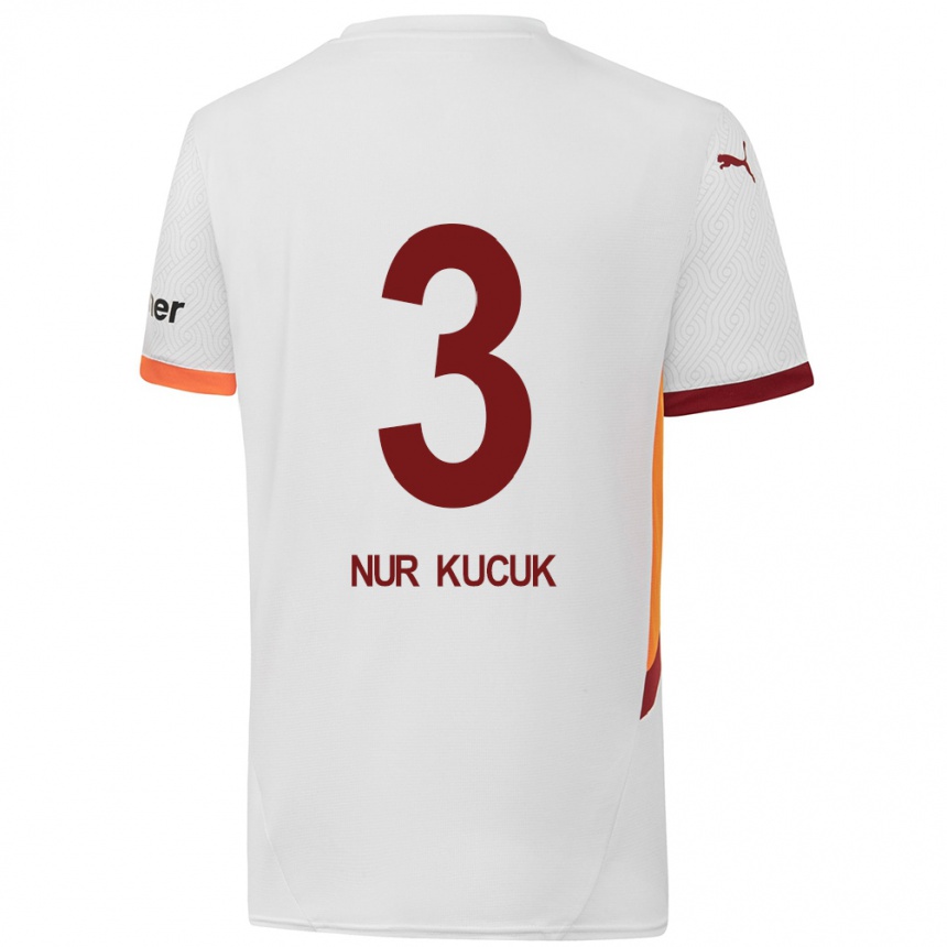 Niño Fútbol Camiseta Rabia Nur Küçük #3 Blanco Amarillo Rojo 2ª Equipación 2024/25 México