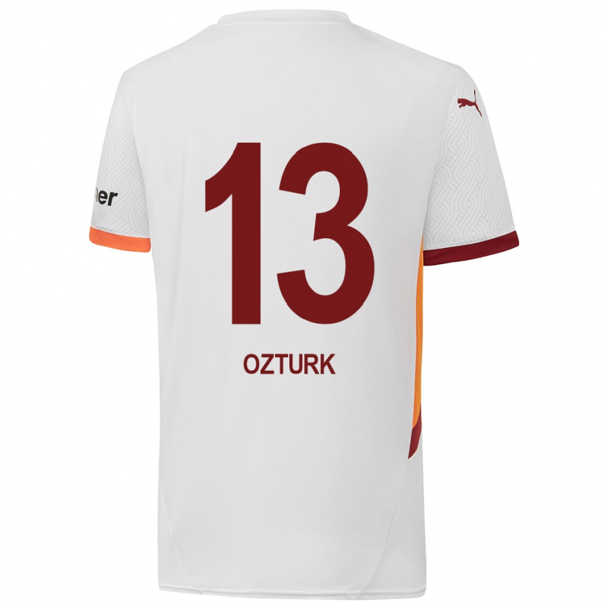 Niño Fútbol Camiseta Fatma Sare Öztürk #13 Blanco Amarillo Rojo 2ª Equipación 2024/25 México