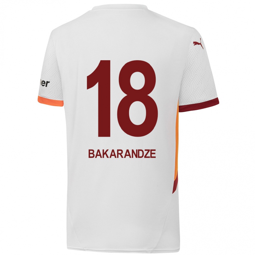 Niño Fútbol Camiseta Kristina Bakarandze #18 Blanco Amarillo Rojo 2ª Equipación 2024/25 México