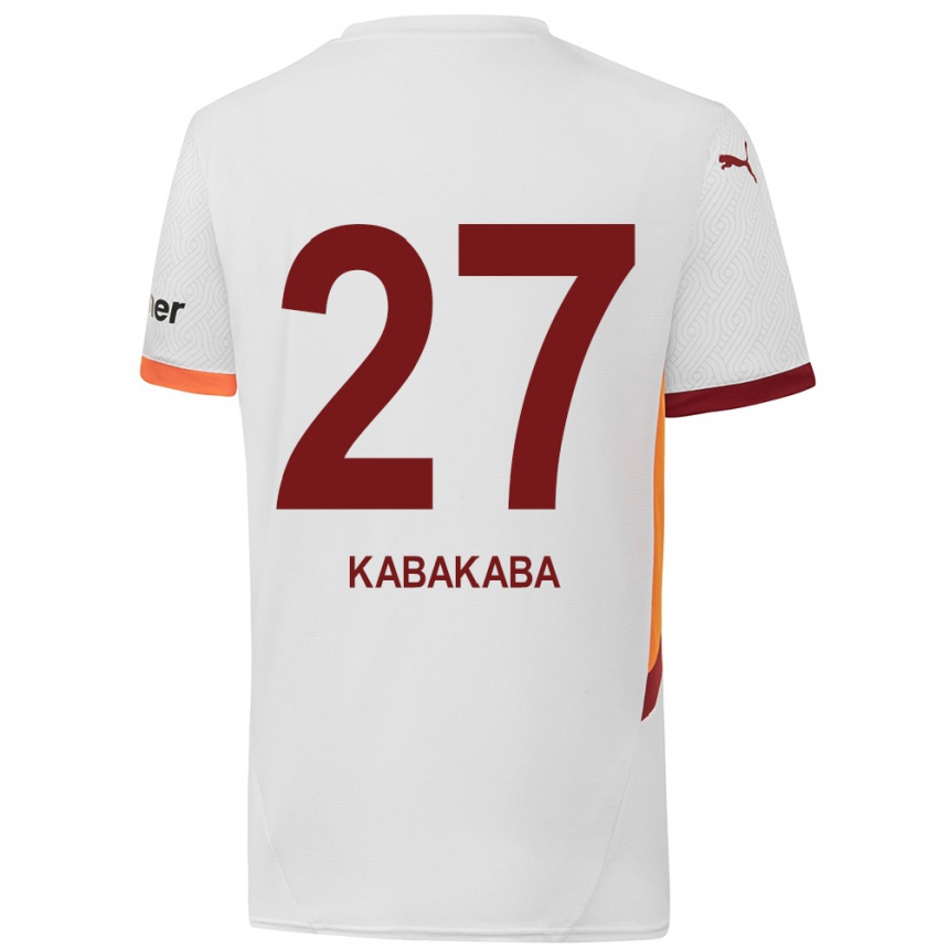 Niño Fútbol Camiseta Naomie Kabakaba #27 Blanco Amarillo Rojo 2ª Equipación 2024/25 México